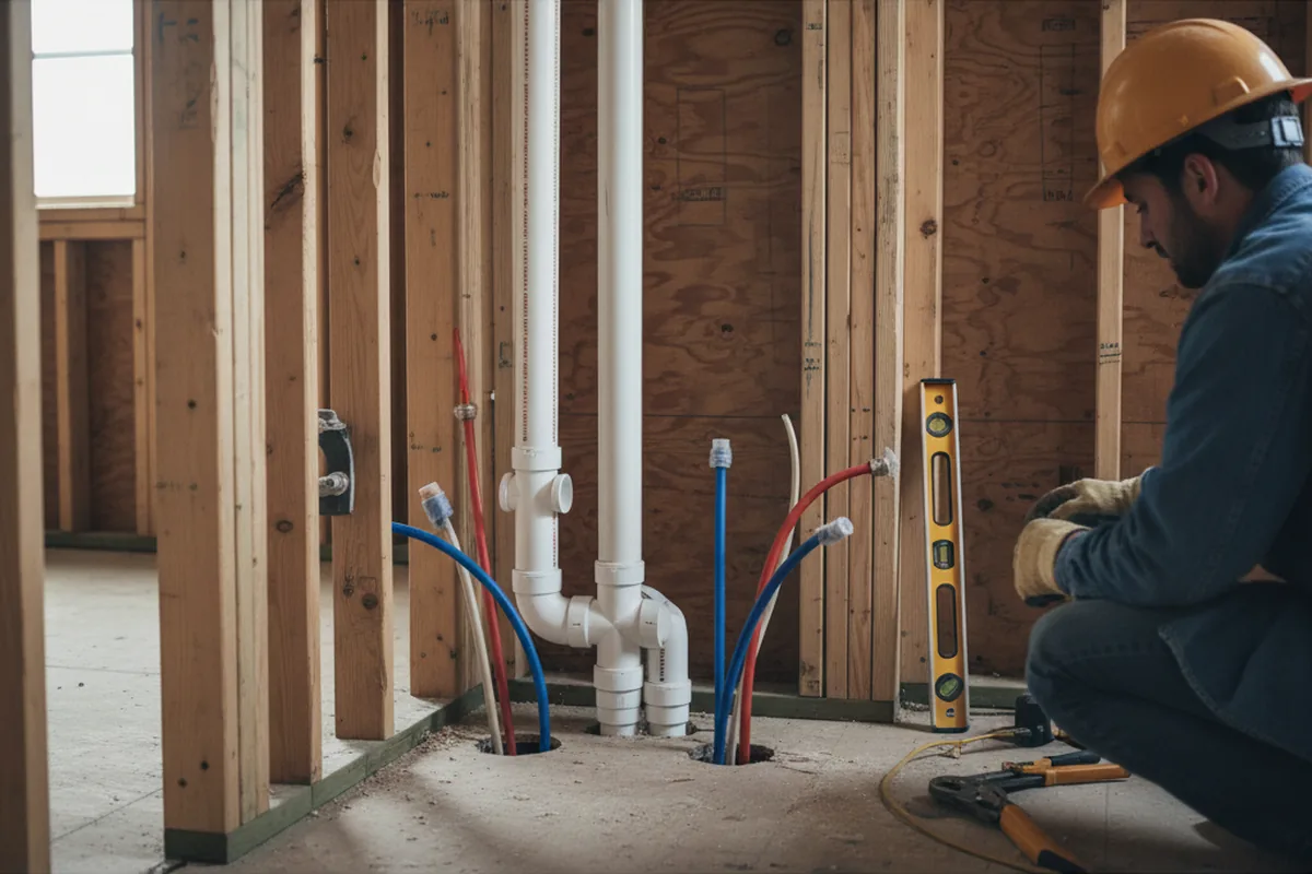 Drain and supply rough-in during Garbage Disposal Repair in Broadview Heights