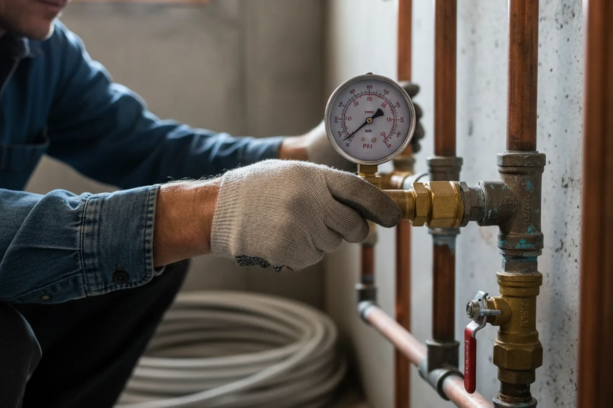 Pressure testing a repaired line during Water Line Repair in Broadview Heights